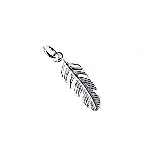 Breloque plume avec anneau 18x6mm Argent 925 x1