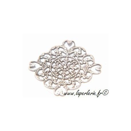 Estampe carrée 30mm ARGENTE VIEILLI  - 1