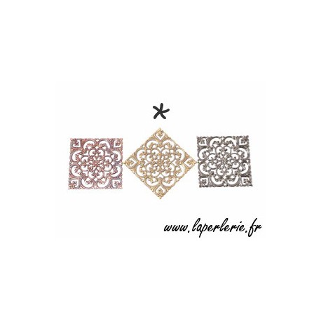 Estampe carrée 40 mm LAITON VIEILLI  - 1