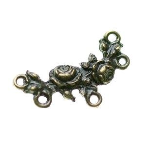 Intercalaire 5 anneaux roses 29x15mm LAITON VIEILLI