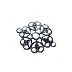 Filigree cambered 2 rings 15x19mm TIN COLOR x2