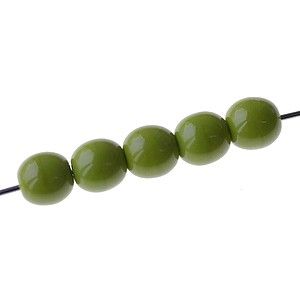 Ronde 6mm DARK PISTACHE OPAQUE x10