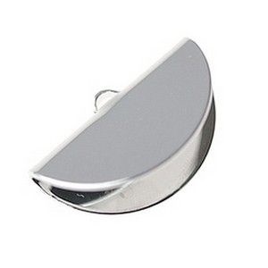 Embout demi-lune 25x14mm ARGENTÉ x1