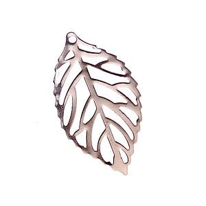 Laser cut feuille 34.5x20mm ROSE GOLD x1