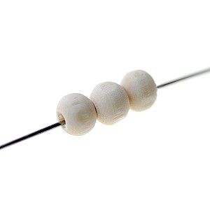 Ronde 6mm BOIS BLANC par mesure d'environ 80 perles