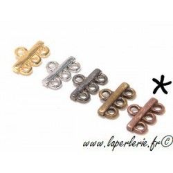 3 strands spacer before clasp 18x13mm OLD COPPER COLOR x1