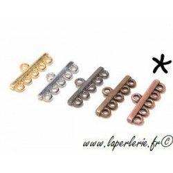 5 strands spacer before clasp 30x12mm OLD COPPER COLOR x1