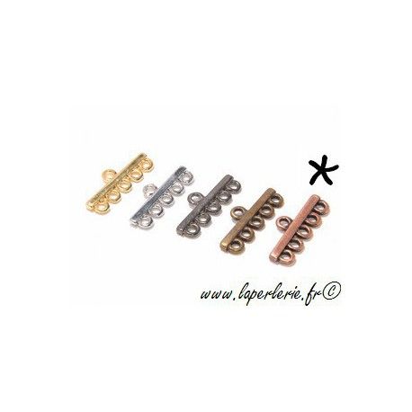 Intercalaire avant fermoir 5 rangs 30x12mm CUIVRÉ  - 1