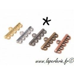 5 strands spacer before clasp 30x12mm TIN COLOR x1