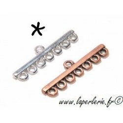7 strands spacer before clasp 47x17mm SILVER COLOR x1