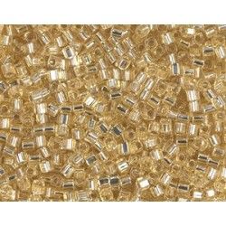 Square beads 1.8mm 03 Gold Silver Lined, + or - 8g