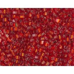 Square beads 1.8mm B0010 Silver Lined Flame Red, + or - 8g
