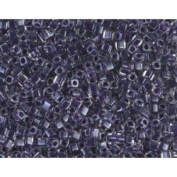 Square beads 1.8mm 223 Grape Lined Crystal, + or - 8g