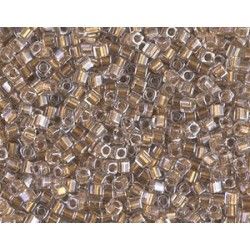 Square beads 1.8mm 234 Crystal Gold Lined, + or - 8g
