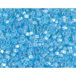 Square beads 1.8mm 260 Aquamarine Transparent AB, + or - 8g