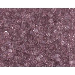 Square beads 1.8mm 142 Transparent Smoky Amethyst, + or - 8g
