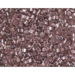 Square beads 1.8mm 12 Smoky Amethyst Silver Lined, + or - 8g