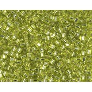 Cube Miyuki 1.8mm 14 Chartreuse Silver Lined, les +/- 8g