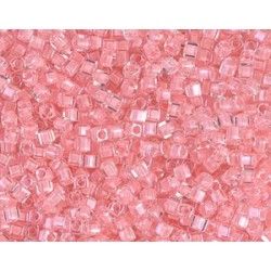 Square beads 1.8mm 204 Crystal Baby Pink Lined, + or - 8g