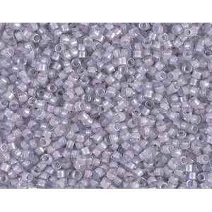 DB0080 Delica Miyuki 11/0 Crystal/Lt Lavender I. Col. Lin AB, le tube de 7g