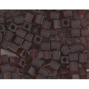 Cube Miyuki 4mm 4SB134F Transp. Dark Topaz Mat les 10 g