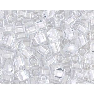 Cube Miyuki 4mm 4S1104 White lined crystal x10g