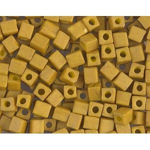 Cube Miyuki 4mm 4S1233 Matte Opaque Mustard x10g