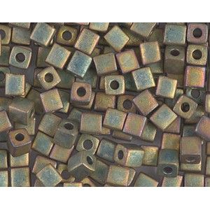 Cube Miyuki 4mm 4SB2035 Matte Metallic Khaki Iris x10g