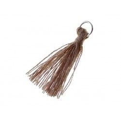Pompon of thread with loop 22/25mm CAPPUCCINO x3