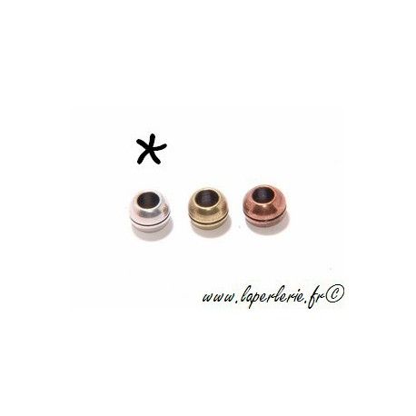 Rondelle épaisse striée 6mm ARGENTEE  - 1