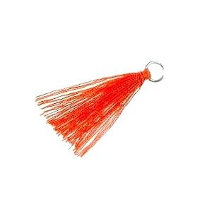 Pompon de fils avec anneau 22/25mm ORANGE x3
