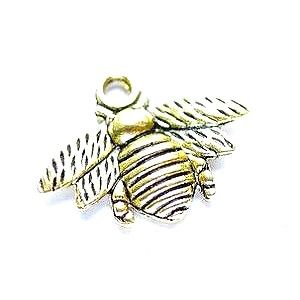 Breloque abeille 21x15mm DORÉ PATINÉ