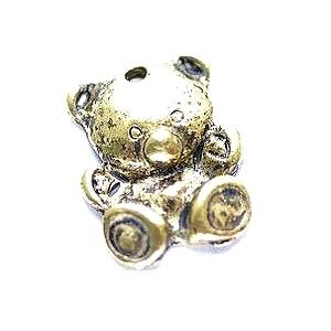 Breloque ourson 22x19mm DORÉ PATINÉ