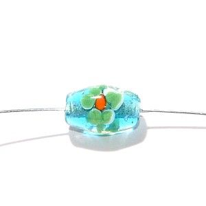 Olive inclusion fleur 16 mm AQUAMARINE