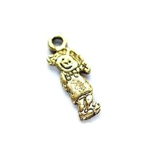Breloque fifille 19x7mm DORÉ PATINÉ