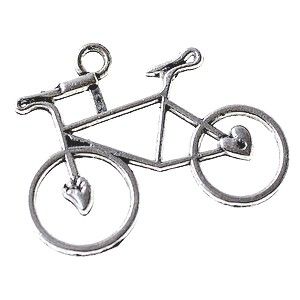Breloque bicyclette 24x30mm ARGENTÉ VIEILLI x1