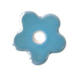 Flower donut 29mm TURQUOISE AB x1