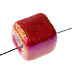 Cube 15x14mm ROUGE AB x2