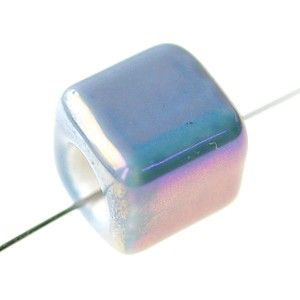 Cube 15x14mm TURQUOISE AB x2