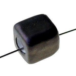 Cube 15x14mm GRIS MAT AB x2