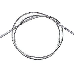 Lanière simili daim 3x1mm ARGENTÉ PAILLETÉ x1m
