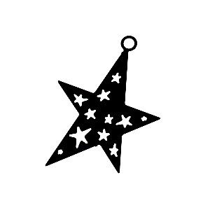 Laser cut émaillé étoiles 28x21mm NOIR x1