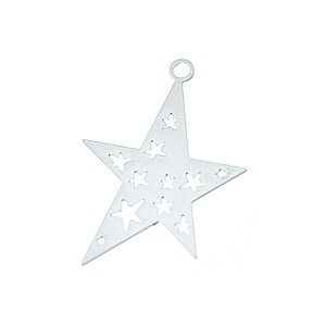 Laser cut étoiles 28x21mm ARGENTÉ x1