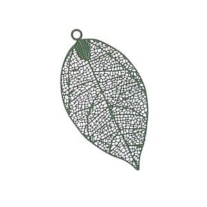 Laser cut émaillé feuille bord lisse GM 49x26mm KHAKI x1