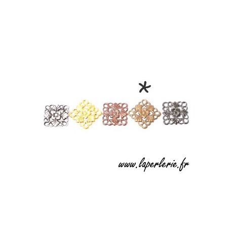 Estampe carrée 15 mm LAITON VIEILLI  - 1