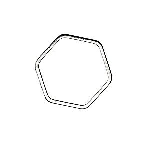Anneau fermé hexagone 16mm ép.1mm ARGENTÉ x2