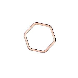 Anneau fermé hexagone 12mm ép.1mm ROSE GOLD x3