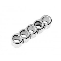 Intercalair 5 holes 21.5x5mm OLD SILVER COLOR x1