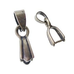 Bêlière avec anneau 13mm LAITON VIEILLI x2