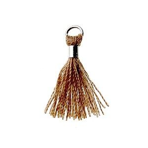 Pompon mini tube argenté 15/18mm COFFE x1